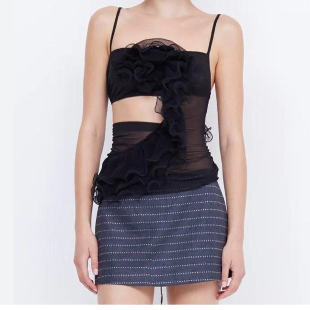 bec and bridge SPIRAL CRUSH TOP BLACK